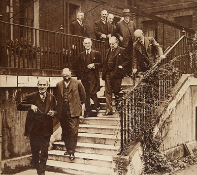 Government in Crisis: forming a National Cabinet as requested by King George V (pictured in the garden at No 10 Downing Street), 1931 by English Photographer